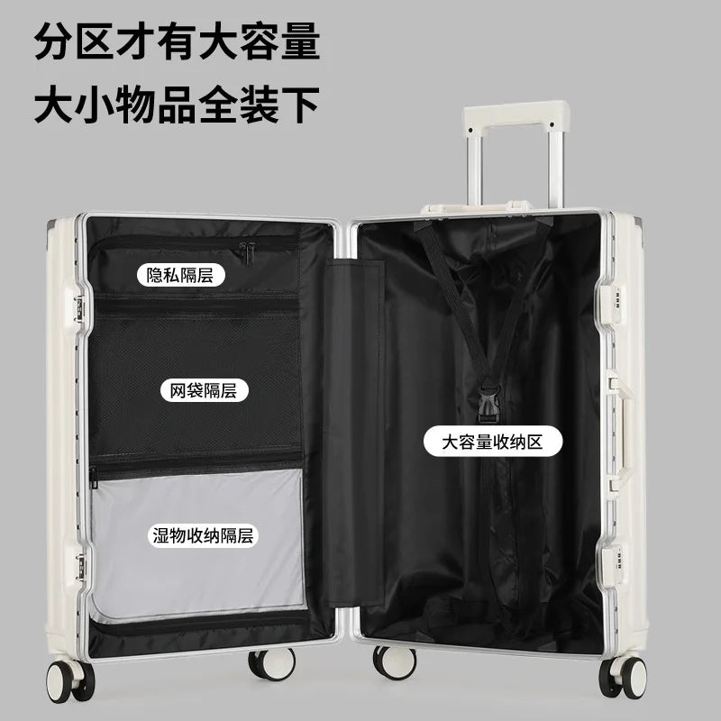 Multifunctional Large Capacity Suitcase – Universal Wheel Trolley with Password Lock for Men, Women & Students