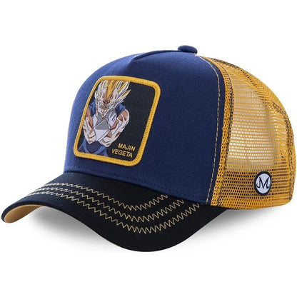 Dragon Ball Son Goku Embroidered Cap - Adjustable Hip Hop Trucker Mesh Sun Visor Hat for Men & Travel
