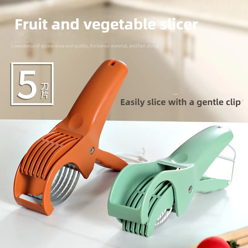 Stainless Steel Vegetable & Fruit Slicer – Multifunction Kitchen Tool | Manual Salad Cutter, Durable Kitchen Accessories for Easy Food Prep