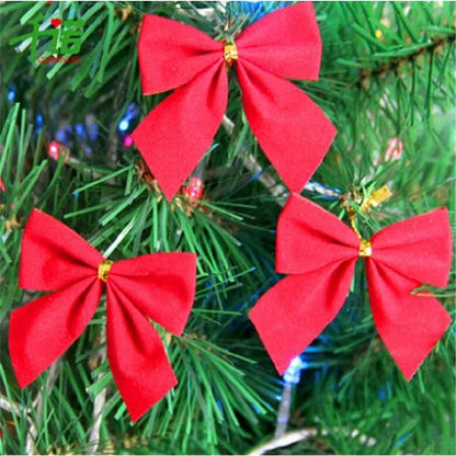 12/24/36PCS Christmas Mini Bows – Red & Gold Bowknots for Tree, Home, Wedding & New Year Party Decorations