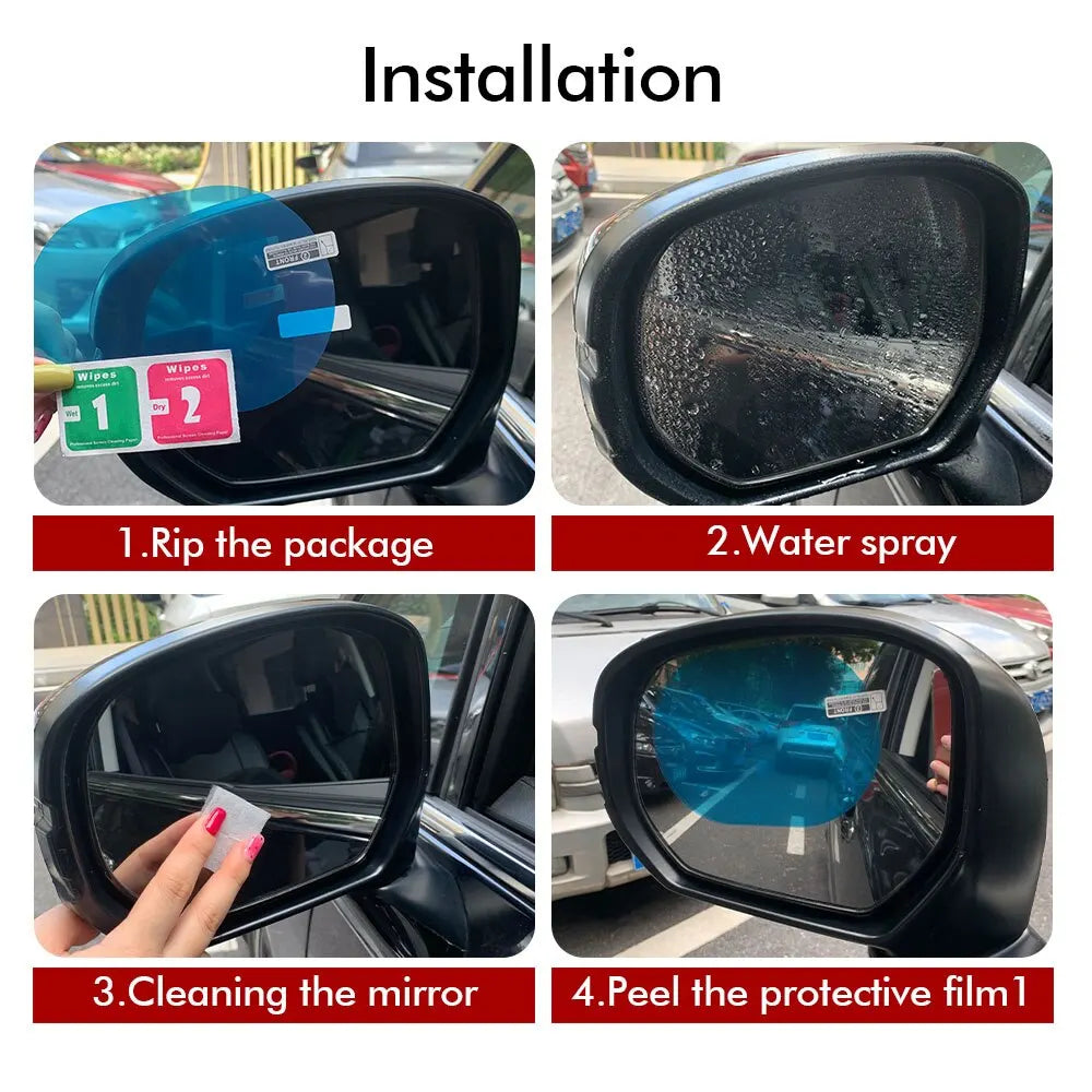 Rainproof Clear Film for Car Rearview Mirror & Side Window (2Pcs) - Anti-Fog Mirror Protection Stickers - Car Accessories
