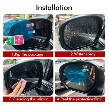 Rainproof Clear Film for Car Rearview Mirror & Side Window (2Pcs) - Anti-Fog Mirror Protection Stickers - Car Accessories