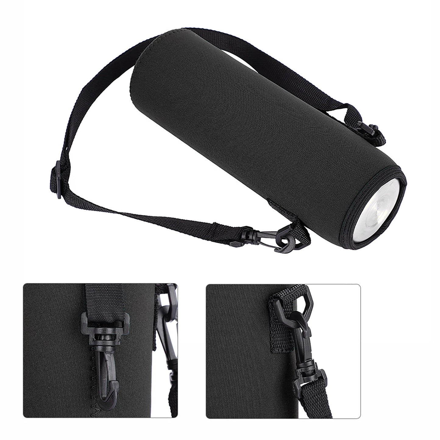 1L Neoprene Water Bottle Carrier Bag - Insulated Bottle Cover Pouch with Adjustable Shoulder Strap
