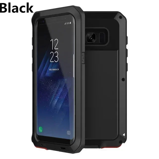 Heavy Duty Metal Doom Armor Case for Galaxy S25/S24/S23/S22/S21/S20 Ultra/S10 Plus/Note 20/10 – Shockproof Dust Protection