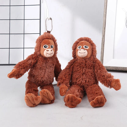 Cartoon Gorilla Plush Keychain - Soft Monkey Pendant for Backpack, Car & Bag Decor