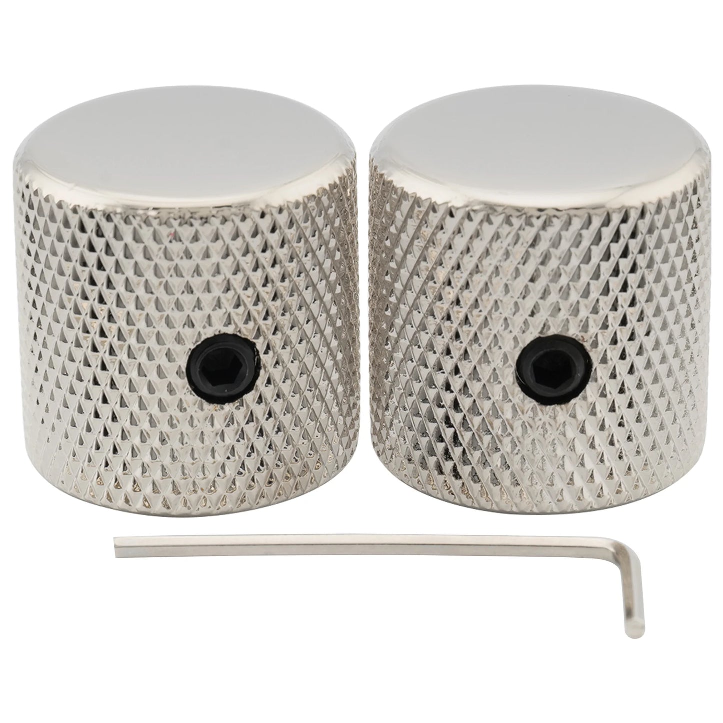 Musiclily Pro Guitar Control Knobs - 1/4 Inch Steel Flat Top Knobs with Set Screws for Electric Guitar & Bass (2PCS)