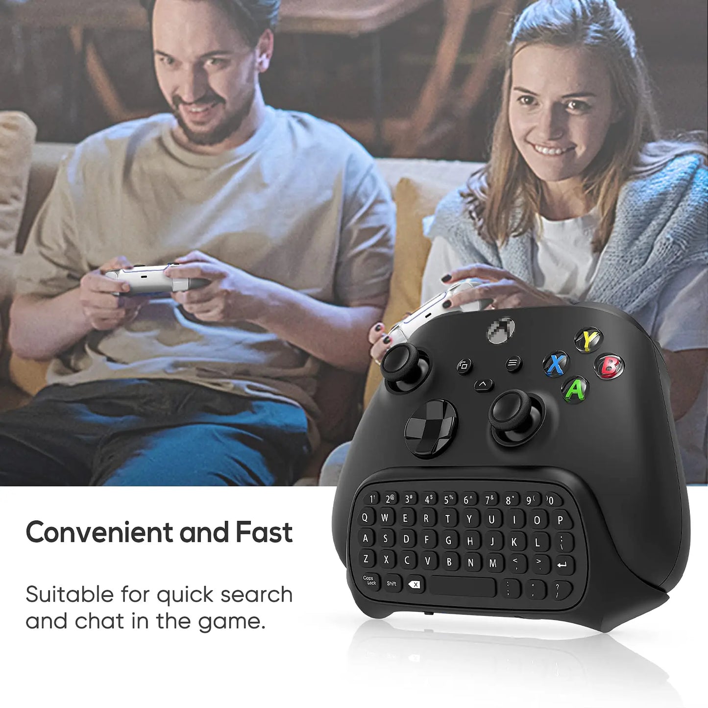 Xbox Series X/S & One Wireless Controller Keyboard — Chatpad Gaming Keypad with USB Receiver & 3.5mm Audio Jack