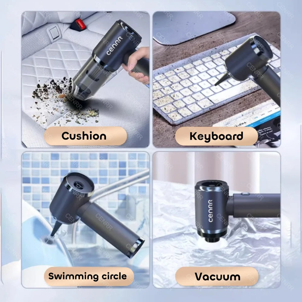 CENRR 210000PA Mini Wireless Car Vacuum Cleaner – Powerful Handheld Portable Cleaning Machine