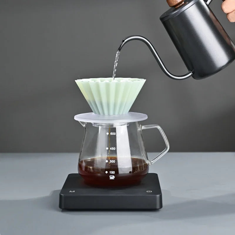 Handmade V-Shaped Resin Coffee Dripper Filter Cup, Origami Pour Over Brewer for 1–2 People Home Use Anti-Fall Coffee Brewing Tool