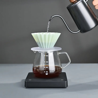 Handmade V-Shaped Resin Coffee Dripper Filter Cup, Origami Pour Over Brewer for 1–2 People Home Use Anti-Fall Coffee Brewing Tool