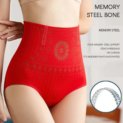 Seamless High-Waist Postpartum Panties - Women's Abdomen and Hip Lift Shaping Briefs - Plus Size Breathable Slimming Underwear
