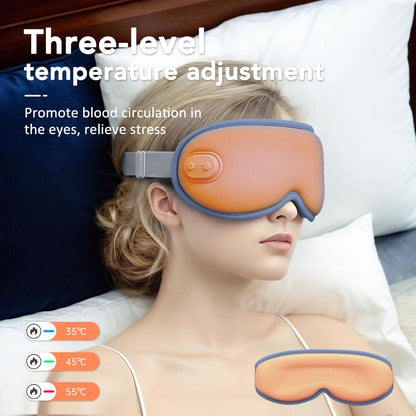 USB Heated Eye Mask with Vibration Massage – Relieve Eye Fatigue, Dry Eyes, and Promote Sleep for Home, Office & Travel