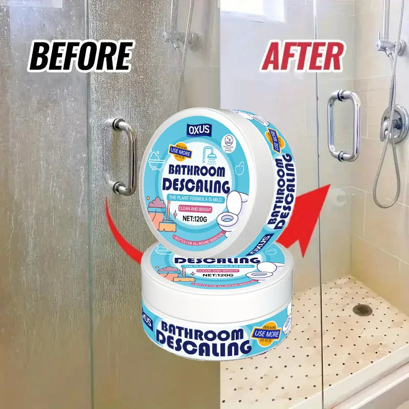 Bathroom Glass Polish Gel - Hard Water Stain and Limescale Remover for Shower Doors, Tiles, and Stainless Steel Surfaces