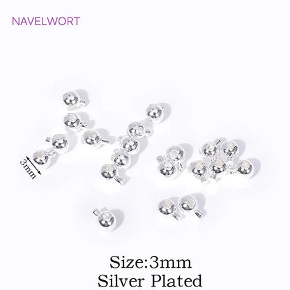18K Gold Plated Round Crimp Beads — Brass Jewelry Making Supplies for DIY Bracelets & Accessories