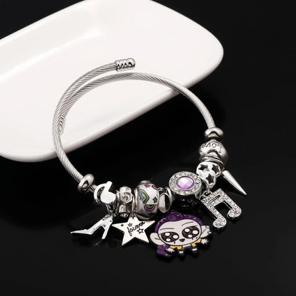 Y2K K-Pop Demon Hunters Bead & Enamel Pendant Bracelet – HUNTR/X Bangle Cosplay Jewelry Gift