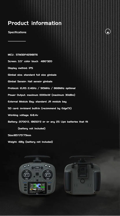 Jumper T15 FPV Radio Controller – Hall Sensor, Color Screen, EDGETX/ELRS for Long Range RC Drone