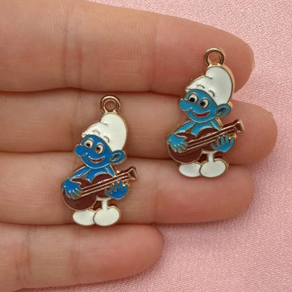 10-Piece Cartoon Anime Alloy Charms - Drip Oil Pendants for DIY Jewelry, Keychains, Earrings & Bag Accessories