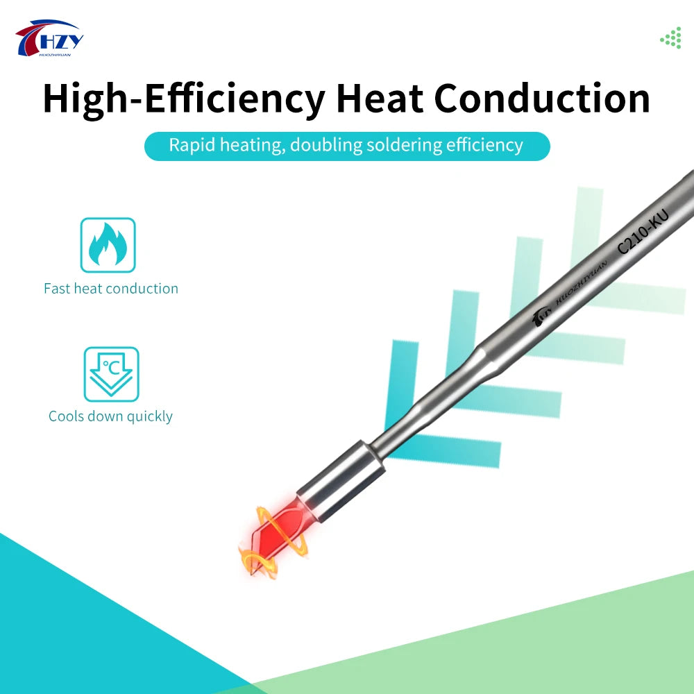 HZY C210 Series Soldering Iron Tips - Replacement Welding Heads for JBC, Sugon T26 & T3602 Stations