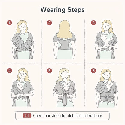 Stretchy Baby Wrap Carrier - Soft Infant Sling for Newborns & Toddlers Up to 41 lbs