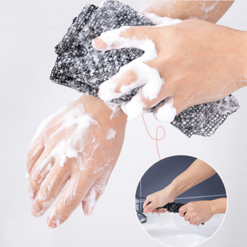 Japanese Nylon Rubbing Washcloth – Exfoliating Back Scrub Shower Sponge Bath Towel