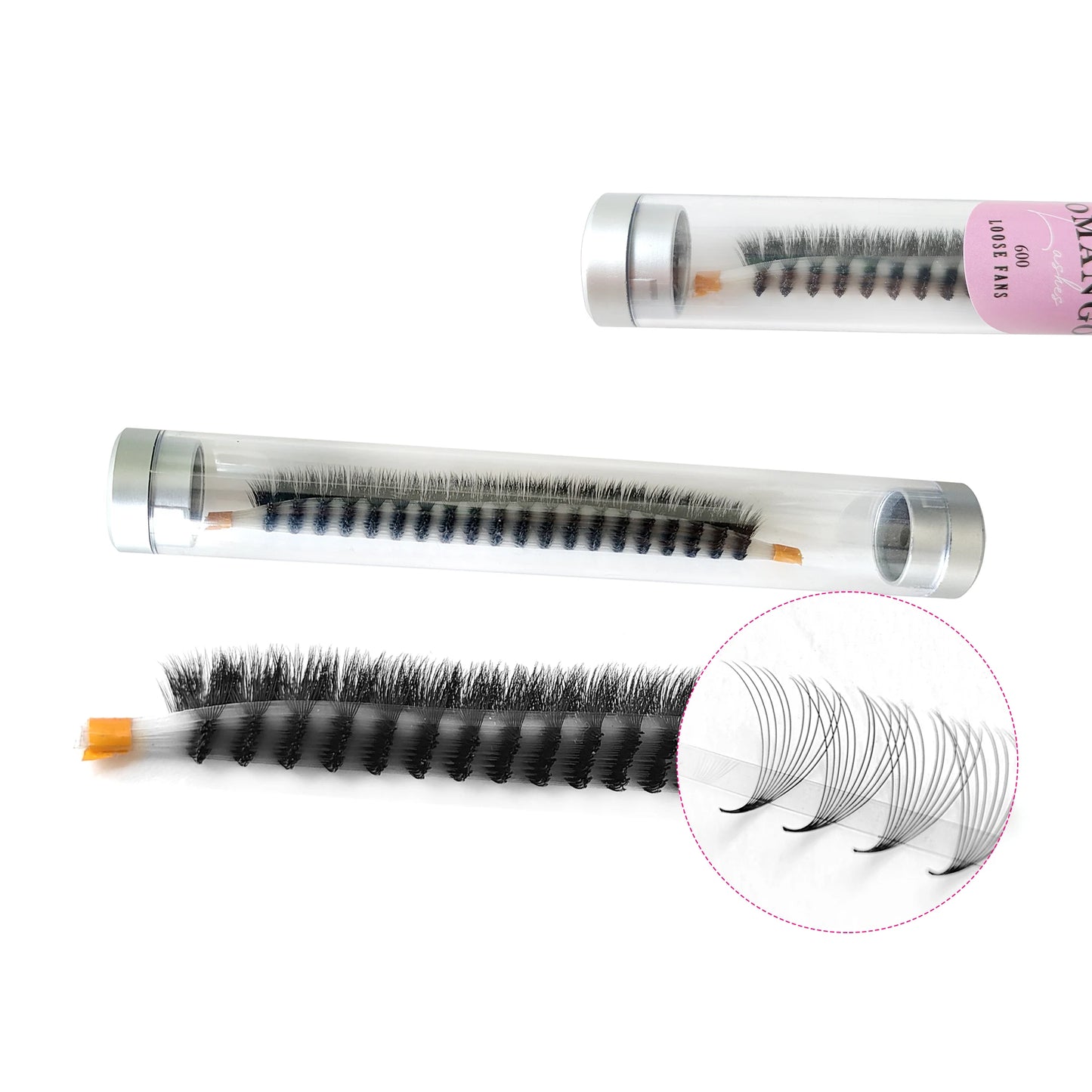 CoMango 600Fans Premade Volume Eyelashes – C/D Curl 8-15mm Loose Fan Extensions, Cat Eye Mega Russian Soft Lashes