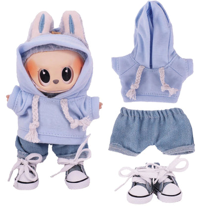 Labubu 17cm Doll Clothes Set — Plush Doll Accessories for Girls’ Birthday & Christmas Gifts