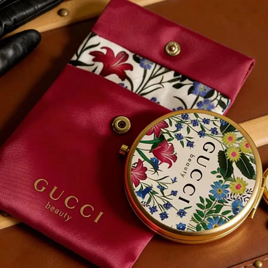Gucci Classic Floral Pattern - Compact Portable Makeup Hand Mirror