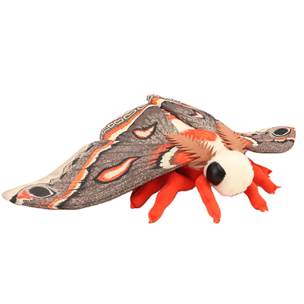 Rosy Maple Moth Plush Toy - Cute Lifelike Silkworm and Luna Moth Stuffed Insect Toy for Kids