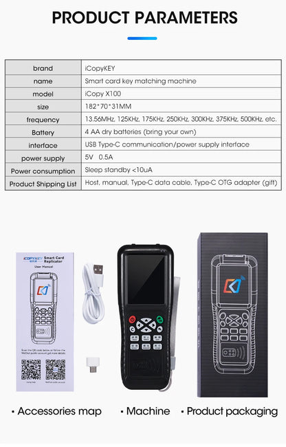 RFID Reader & Writer | Key Card Programmer, NFC Copier & Decoder with Mobile App