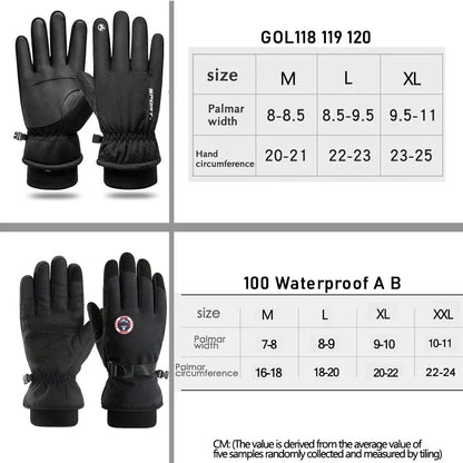 Winter Men & Women Touchscreen Gloves - Waterproof, Windproof, Full Finger, Non-Slip for Outdoor Sports, Cycling, Snow & Ski