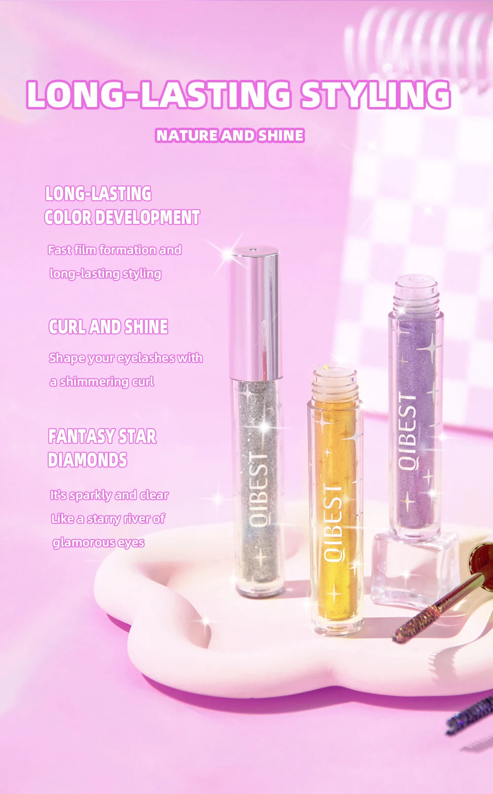 Diamond Galaxy Glitter Mascara – Sweat-Proof, Quick-Dry, Long-Lasting Curling Thick Lash Makeup          Ask ChatGPT