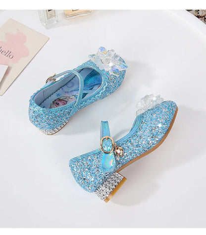 2024 Spring Girls' Elsa Princess Shoes - Ice and Snow Romance Crystal Sandals for Kids