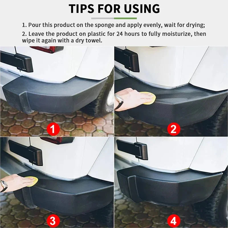 Car Plastic Restorer - Back to Black Gloss Renovator, Long-Lasting Coating for Leather & Auto Polish Cleaning