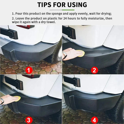 Car Plastic Restorer - Back to Black Gloss Renovator, Long-Lasting Coating for Leather & Auto Polish Cleaning