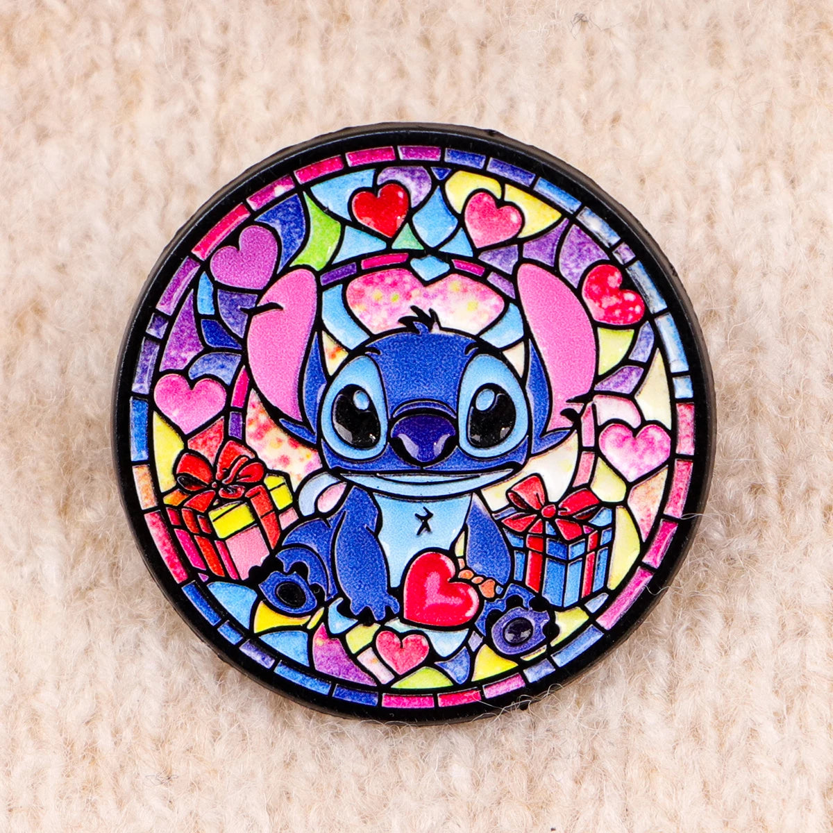 Cute Alien Enamel Pin – Round Lapel Brooch for Backpack, Clothing & Cosplay Accessories