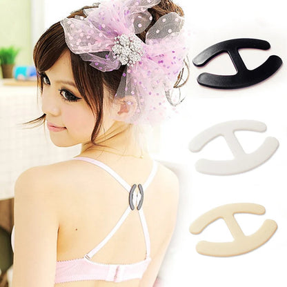 3-Piece Bra Strap Clips Set - Adjustable Non-Slip Buckles for Hidden Straps and a Secure Push-Up Fit