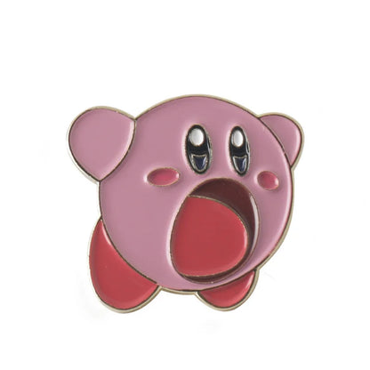 Kirby Anime Enamel Pin - Cute Backpack Badge Brooch Accessory for Manga Fans & Collectible Gifts