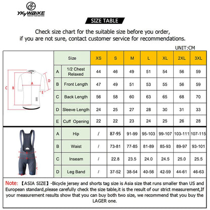 YKYWBIKE Cycling Jersey & Bib Shorts Set — Classic MTB Bike Clothing with Reflective Details