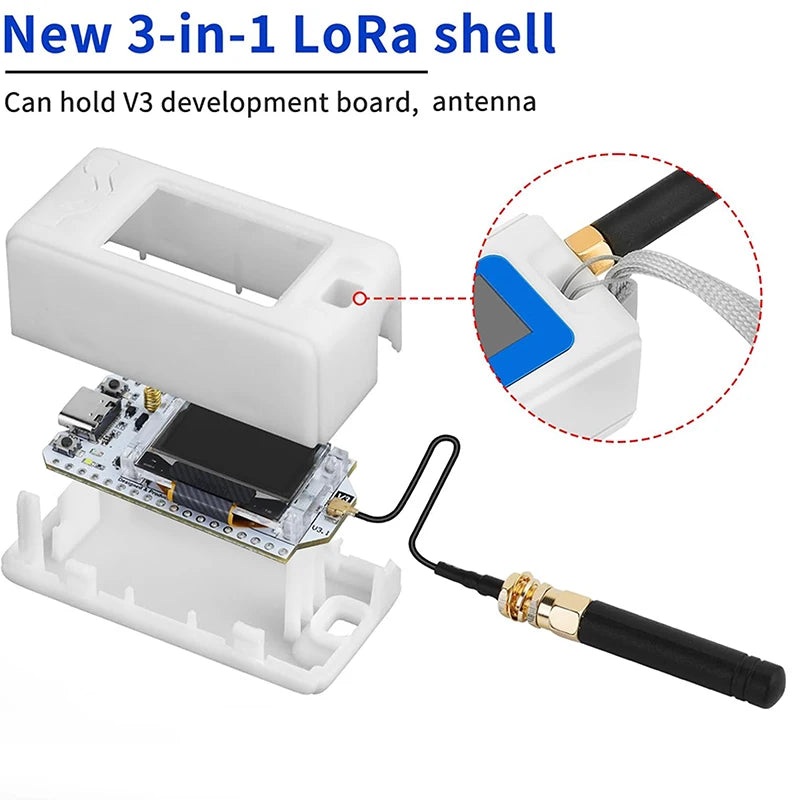 Heltec LoRa 32 V3 Development Board Kit - ESP32 SX1262 Meshtastic 915MHz WiFi BLE OLED IoT Board with Case