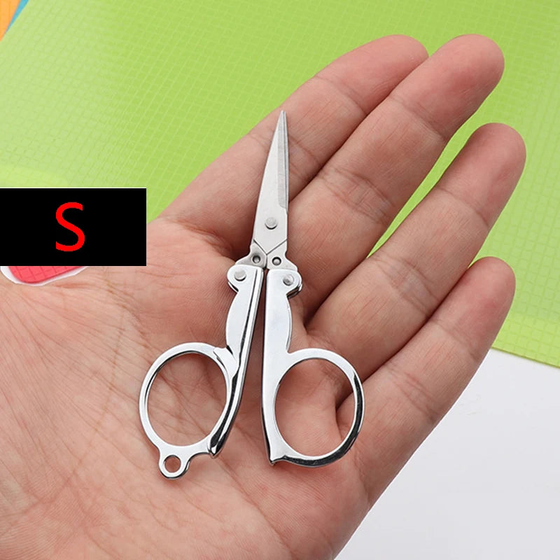 Folding Travel Scissors - Mini Portable Embroidery & Craft Scissors for Sewing, Thread & Tailoring