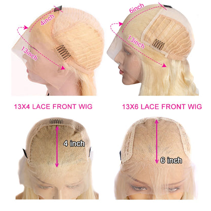 13x6 HD Transparent 613 Blonde Lace Front Wig – Brazilian Bone Straight Bob Human Hair Wig