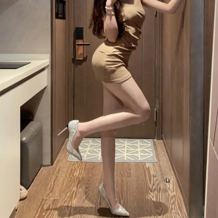 Elegant and Sensual Women's Horse Oil High Elastic Stockings: Satin Shiny Ultra-Thin Long Socks Pantyhose - Perfect for a Sexy and Stylish Look