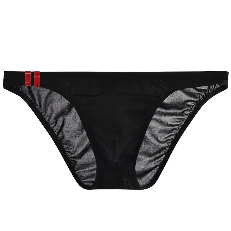 Men’s Low Rise Transparent Briefs – Breathable Sexy Bulge Pouch Underwear, Lightweight Comfort Fit Panties