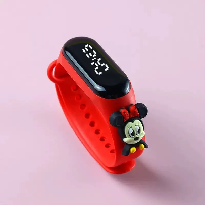 Kids’ Fashion Mickey & Spiderman Watch — Girls’ Electronic LED Sports Bracelet, Touch Screen Waterproof Kids Watch