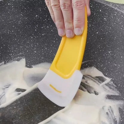 Soft Blade Kitchen Cleaning Spatula Scraper Brush | Pan, Pot & Dish Cleaner Tool for Cooking and Baking