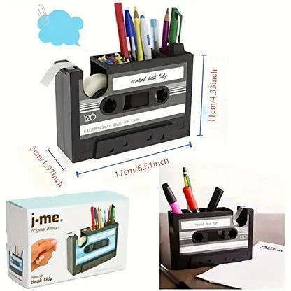 Miniso Retro Pop Tape Pen Holder – Multifunction Desktop Stationery Organizer Gift
