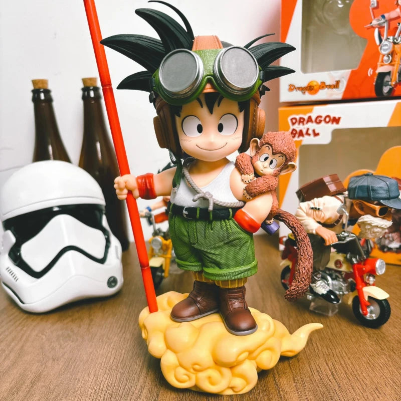 Dragon Ball Kid Goku PVC Figure - Flying Nimbus Cloud & Power Pole Anime Statue for Desk Decoration and Collectible Gifts