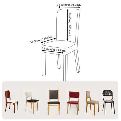 4Pc High Stretch Dining Chair Covers – Elastic Non-Slip Slipcovers, Removable Seat Protectors for Living Room, Kitchen & Wedding