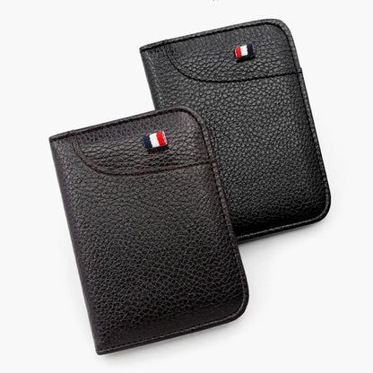 Portable Super Slim PU Leather Wallet - Mini Credit Card Holder for Men, Thin and Small Short Wallet
