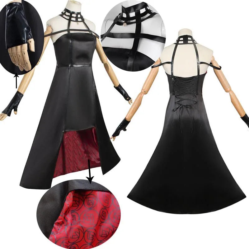 Yor Forger Cosplay Costume Full Set – Headband, Wig, Earrings, Elastic Thigh Stockings & Dress for Comic Con